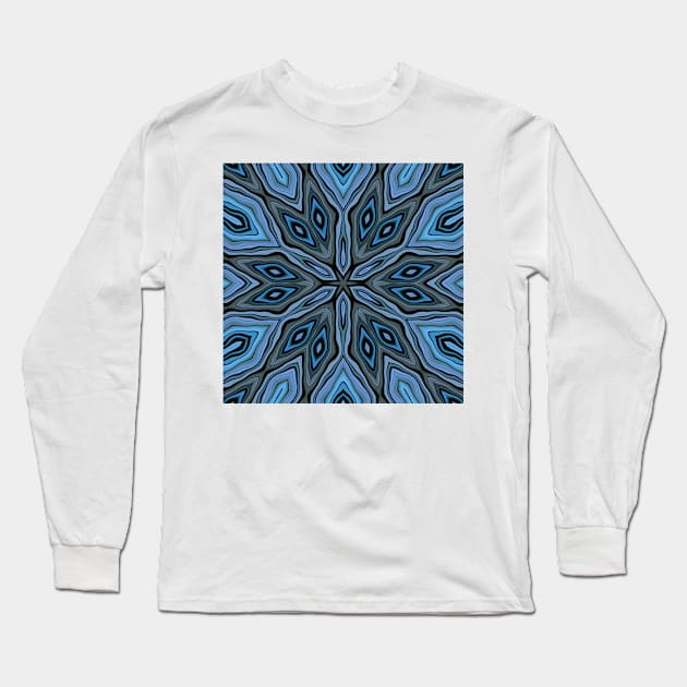 creative shades of turquoise blue floral fantasy in square format Long Sleeve T-Shirt by mister-john